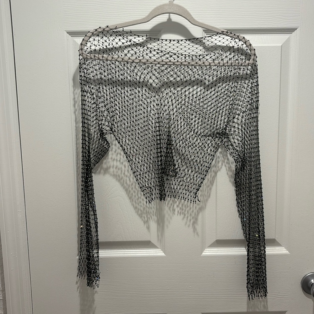 Fishnet Sparkle Top Women’s Size M